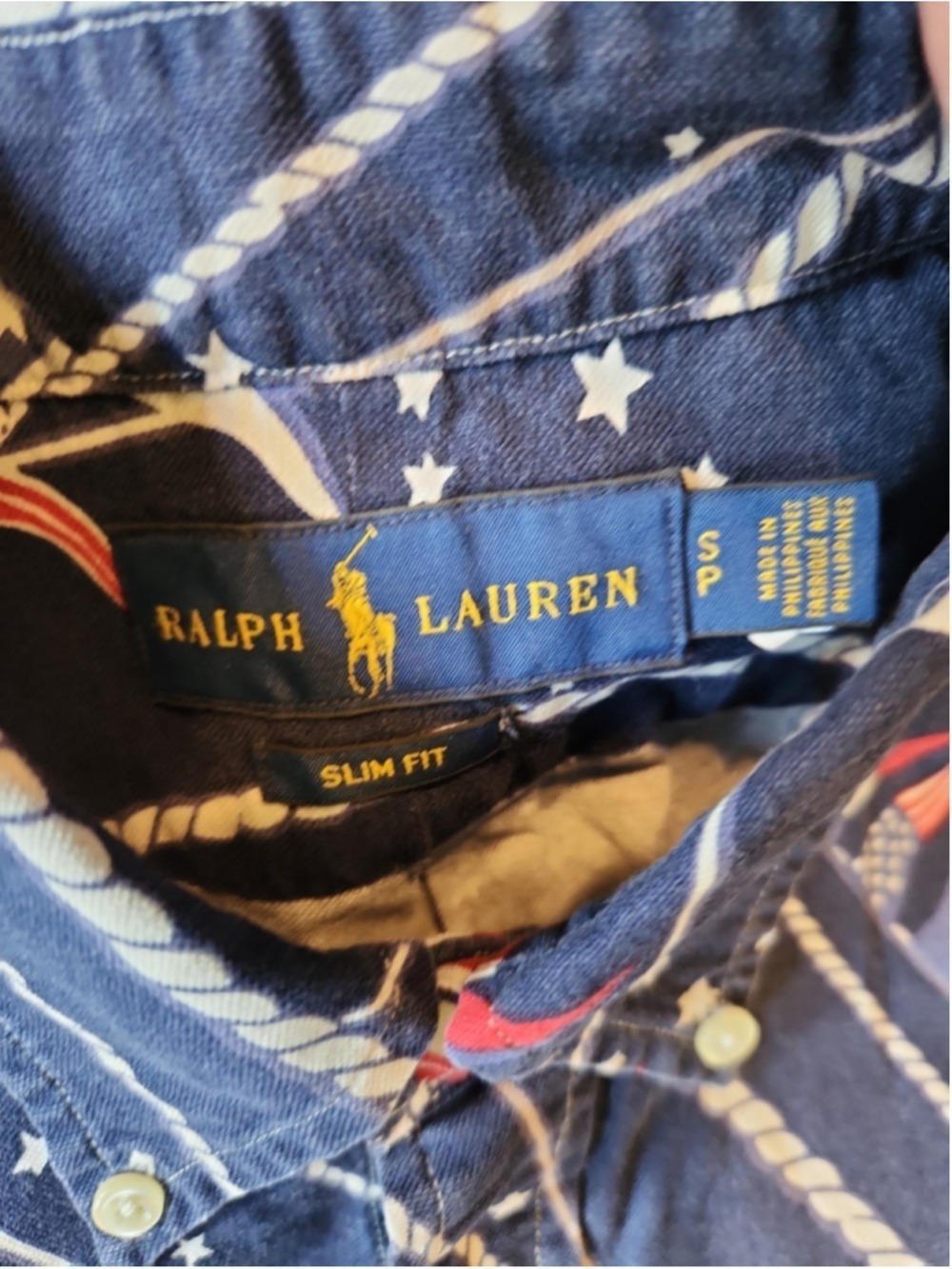 Ralph Lauren American Flag Long Sleeve Button-down Shirt ( Men Size SP Slim Fit) - Picture 3 of 8